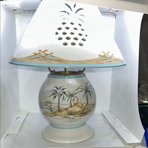 Lenox Tropical Ceramic Table Lamp with Pineapple Shade